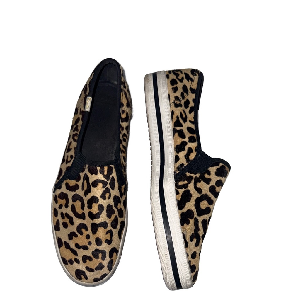 KATE SPADE Pony hair Leopard Animal Print Sneakers 8.5 - Picture 3 of 9